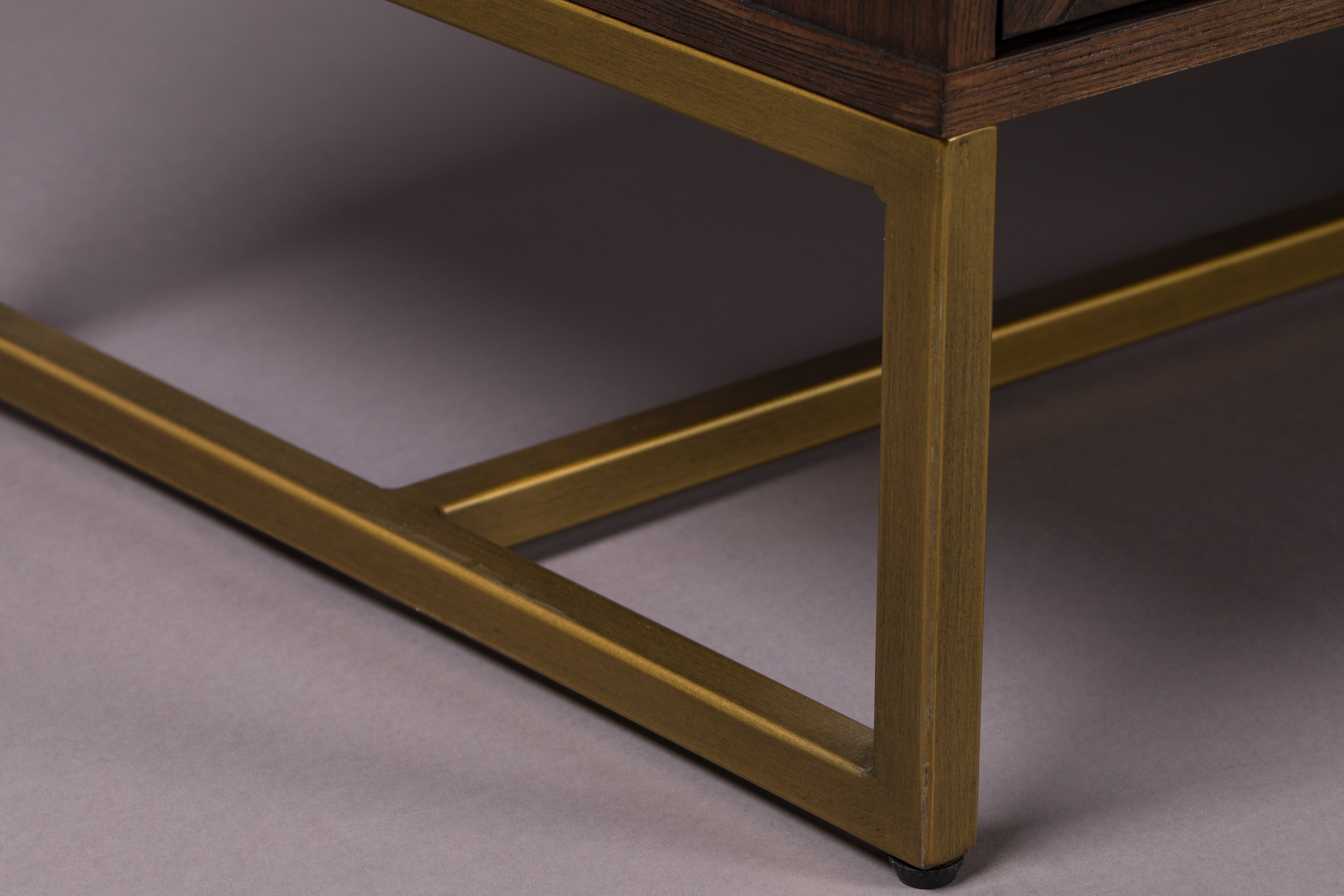 Dutchbone Class Herringbone Brown Oak Wood High Sideboard